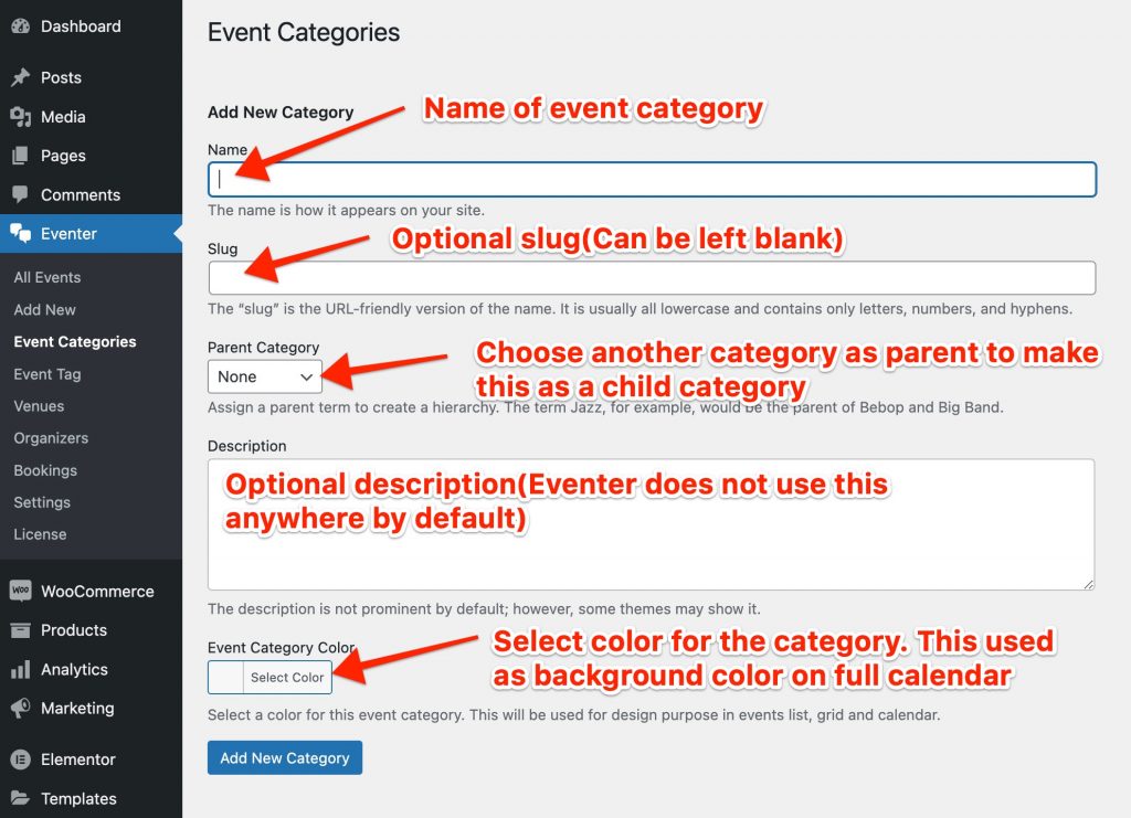 Event Taxonomies – Support imithemes