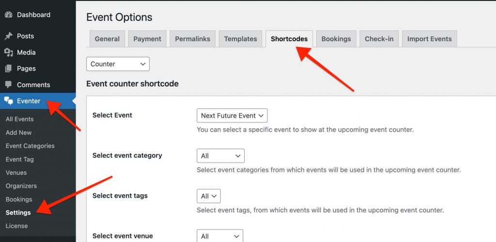 Eventer Plugin Display Events – Support imithemes
