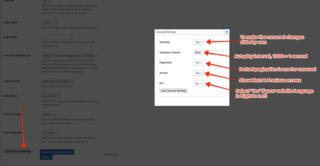 Display Events – Support imithemes